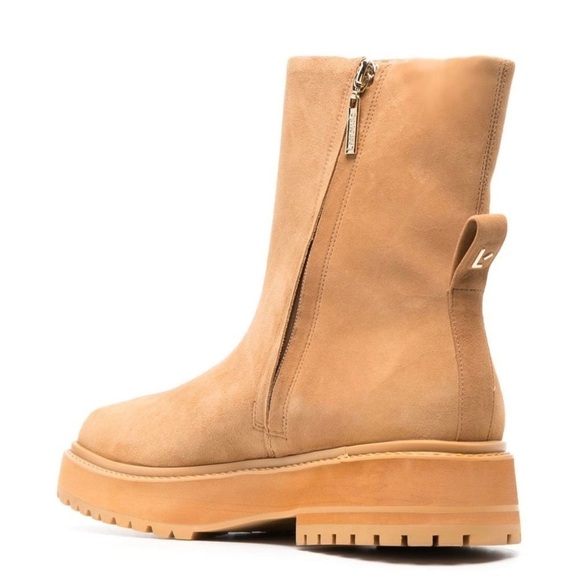 NEW LARROUDE Hailey Suede Leather Booties Tan Sz 10 - Picture 2 of 10